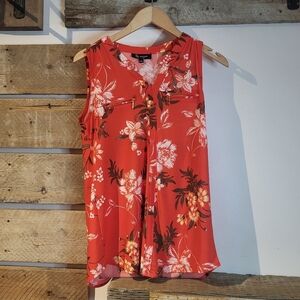 Floral Sleeveless Top - Red